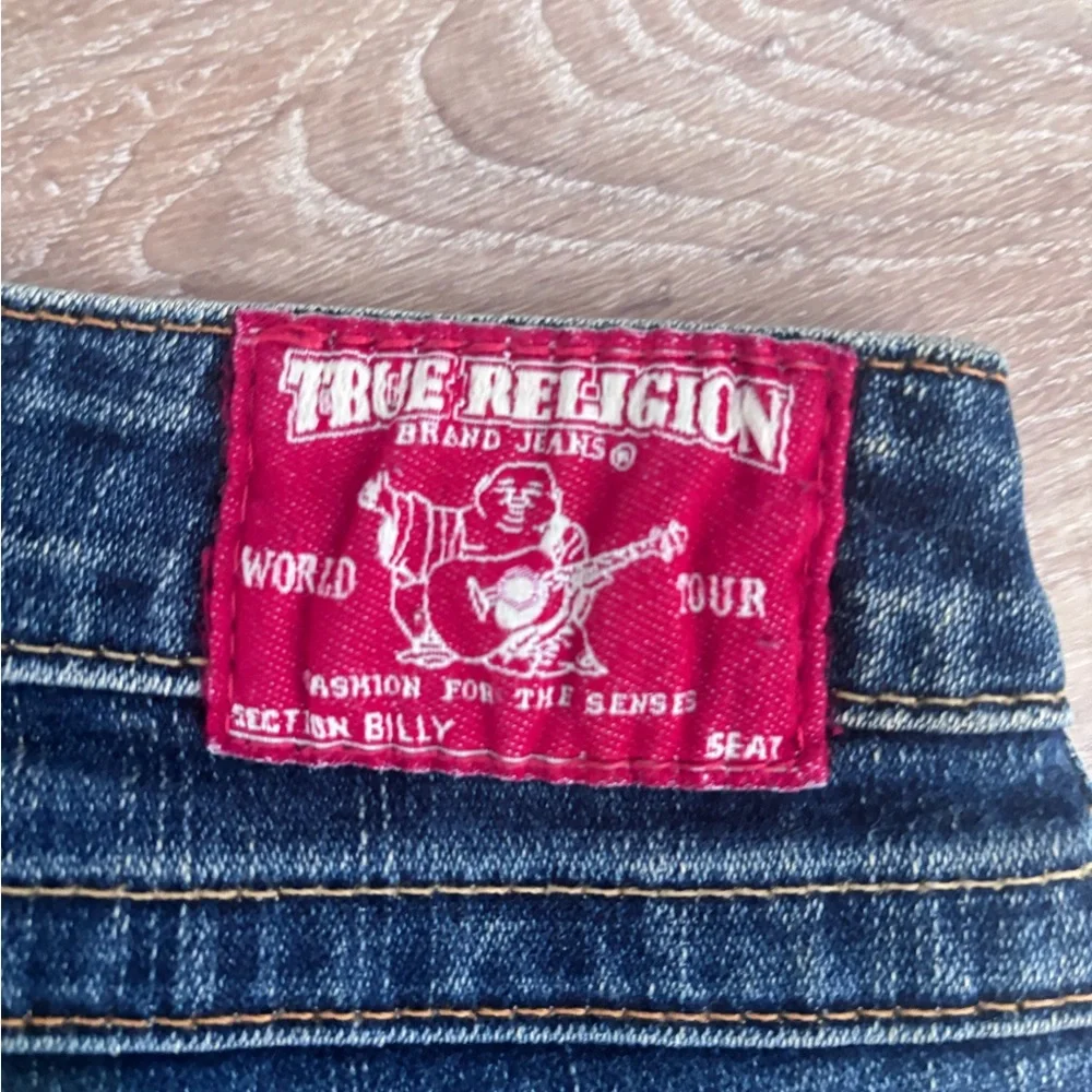 True Religion Y2K Flap Pocket Jeans Size 27‎ Horseshoe Stitch Bootcut